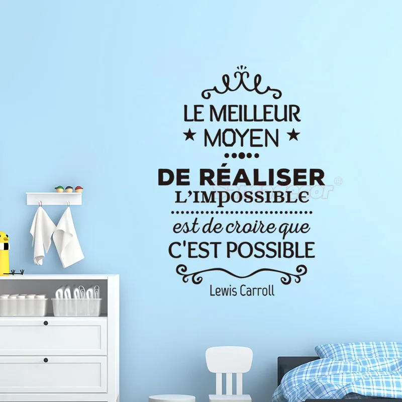 Stickers Le Meilleur Vinyl Wall Decal Mural Art Wallpaper Living Room Home Decor Poster Lewis Carroll Quote House Decoration