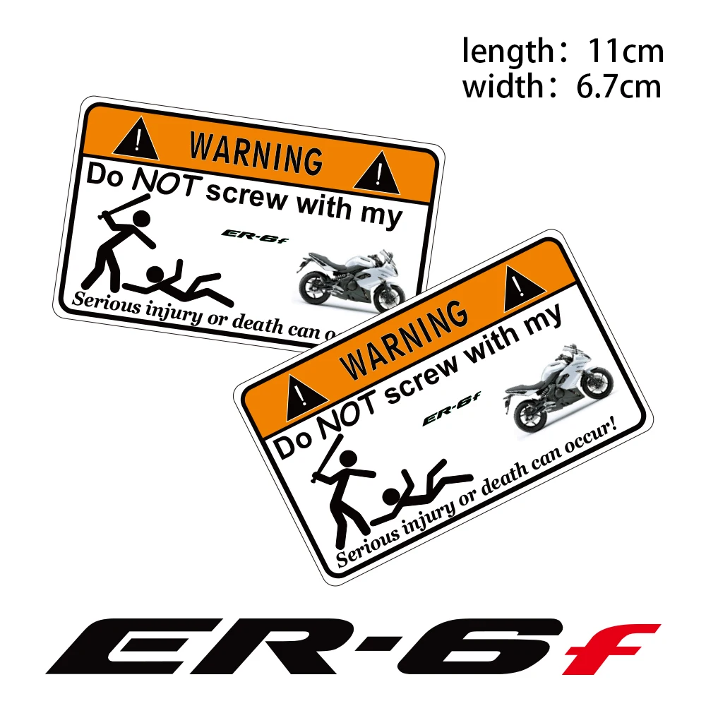 

KODASKIN Motorcycle Cheap 2D Creative Warning Sticker Decal Accessories for ER-6F er 6f