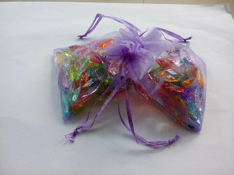 1000pcs 11*16 Purple gift bags for jewelry/wedding/christmas/birthday Organza Bags with handles Packaging Yarn bag