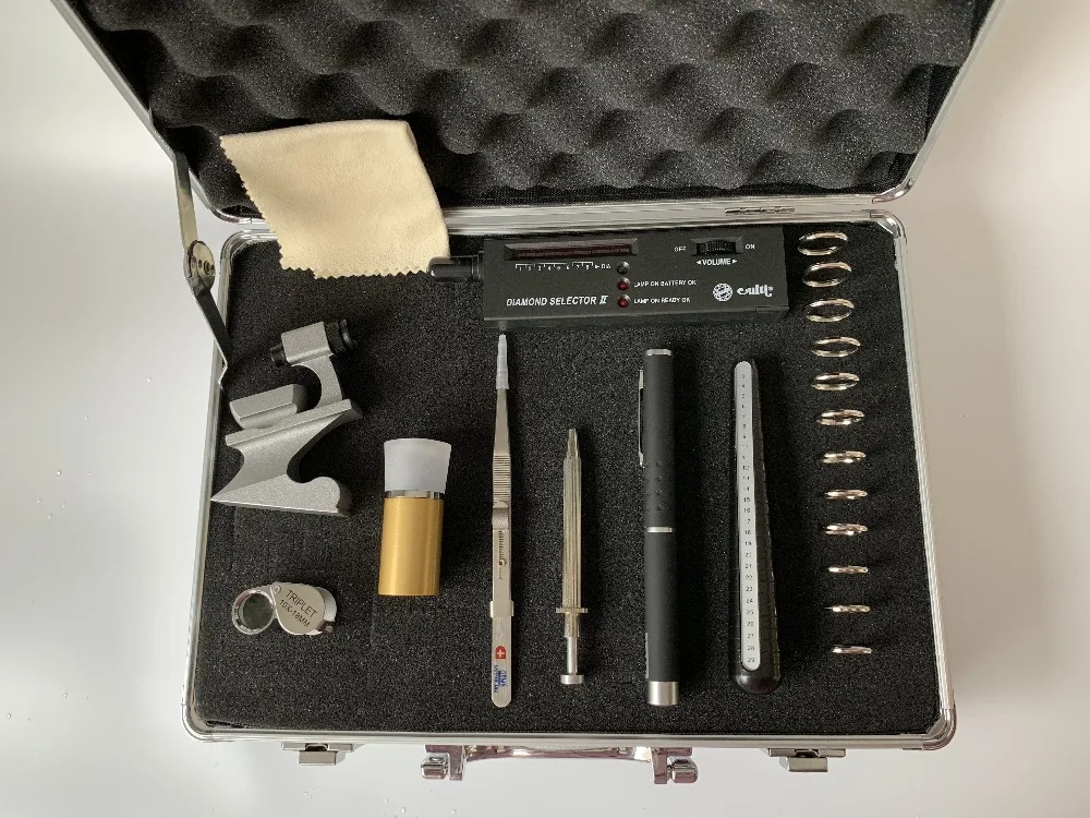 New! Professional Diamond Tester Tool Set in Box, with Clarity, Size, Color, Cutting Testing, Jewelry Making Tool Set