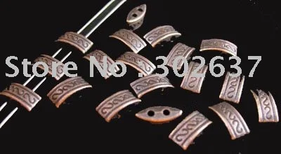 

FREE SHIPPING 210pcs Antiqued copper plt 2 holes carved spacer beads A33C