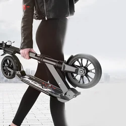 F15 Two-wheeled adult scooter with one key folding and double shock absorption aluminium alloy campus female walking scooter