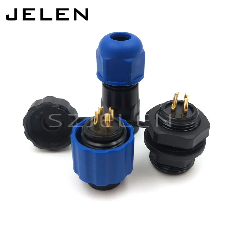 SD13, 1 2 3 4 5 6 7pin plug connector waterproof and dustproof (female) socket (male), LED power cable connector, IP68