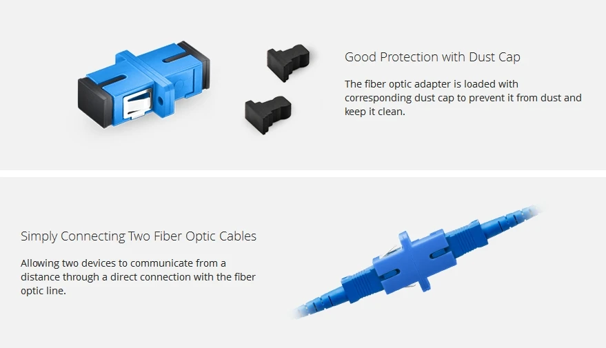 50/100/200/500pcs  SC UPC Simplex Single-mode Fiber optic Adapter SC Optical fiber coupler SC UPC Fiber flange SC connector