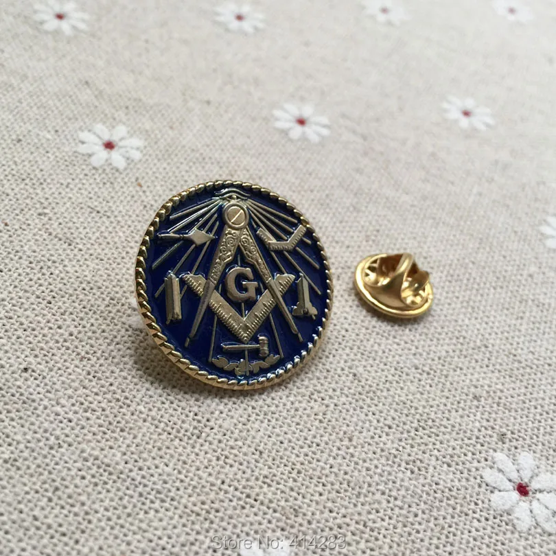 Soft Enamel Masonic Tools Square and Compass with G Round Brooches Free Masons Lapel Pin Badges for Masonry Fellow Gifts