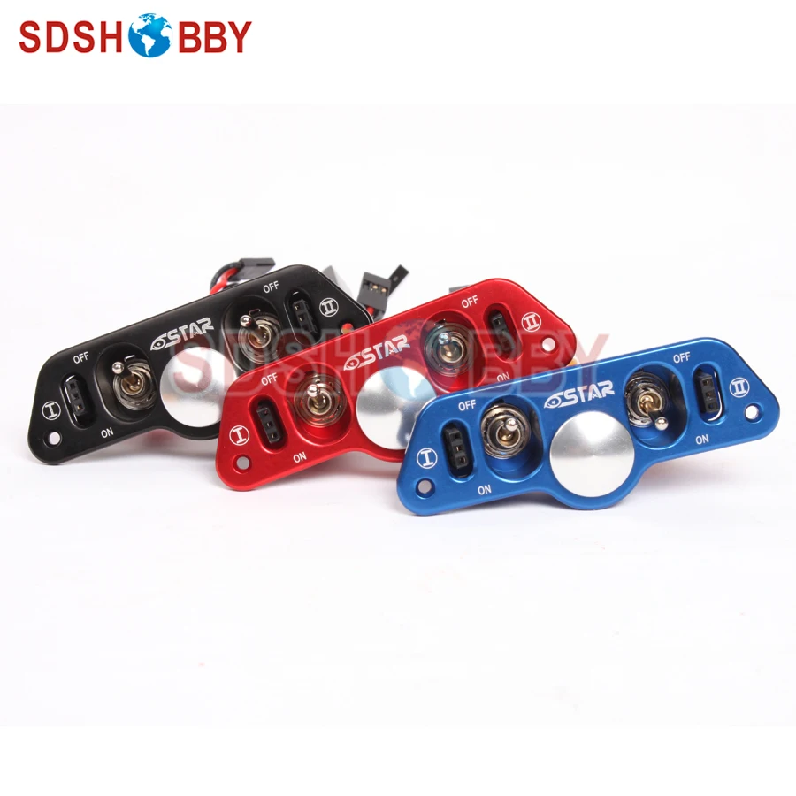 6STARHOBBY Heavy Duty Metal Dual Power Switch with Fuel Dot for RC Airplane (upgraded from ST1007)