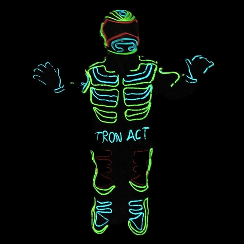 

Led Growing Flashing Tron Robot Suit / EL Wire Costume Dance Clothing Wear For Stage Show DJ Accept Customized Design