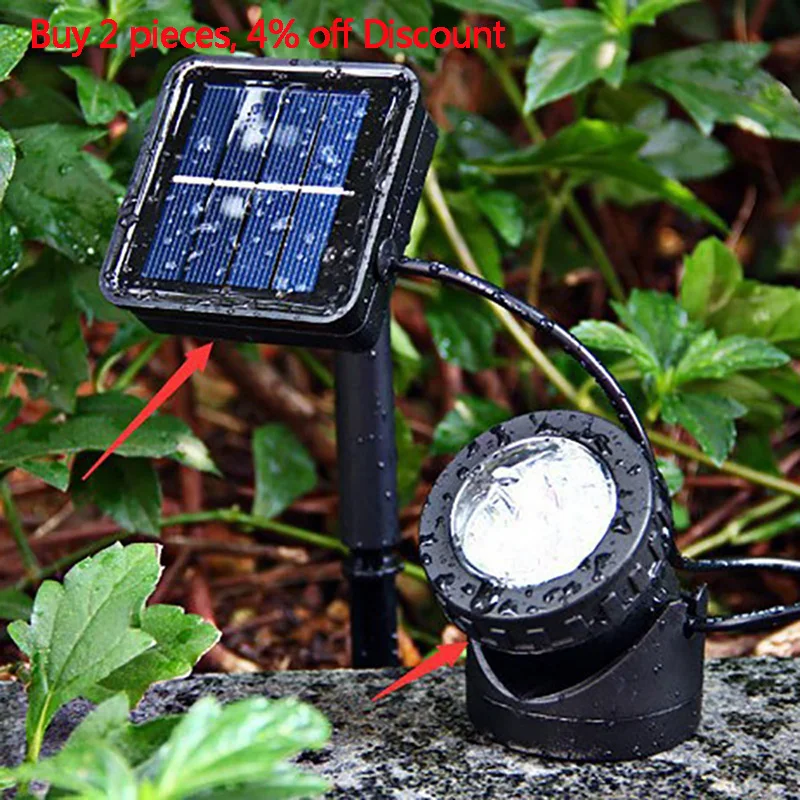 Solar Light Solar LED Landscape Spotlight Pond Lights Underwater Light For Garden Courtyard Lawn Fish Tank Pool Adjustable Angle