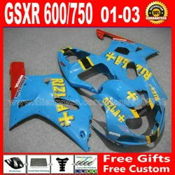 Custom Factory directly fairing kit for popular blue red 2001 2002 2003 SUZUKI GSXR 600 750 K1 GSX R600 R750 01-03 fairings kit