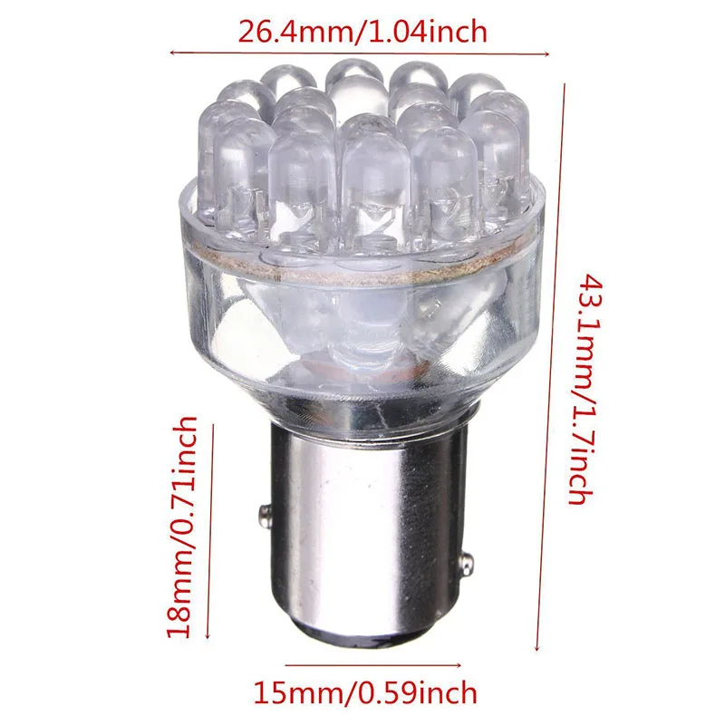 2 Stks/set 1157 24LED P21/5W Auto Staart Stop Brake Light Bulb Lamp Rood BAY15D