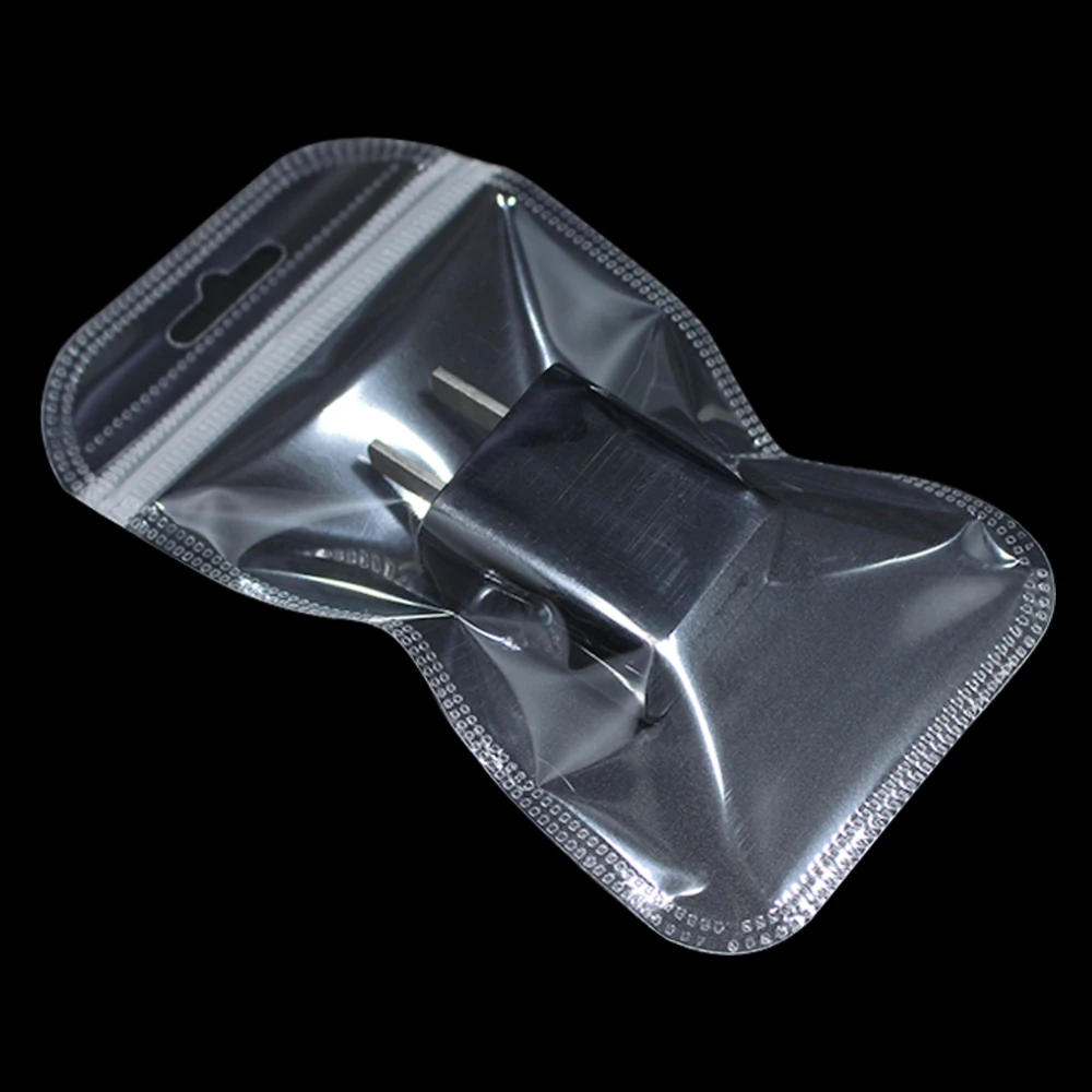 

500Pcs/lot 7*11cm Transparent Plastic Electronics Zip Lock Package Bag with Hang Hole Self Seal Grocery Retails Zipper Pack Bags