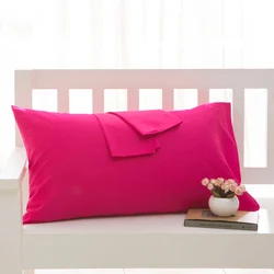 Solid Color Pillow Case Home Envelope Style Cotton Pillowcase 48x74cm 50*70cm 50x75cm Pillow Cover Customizable