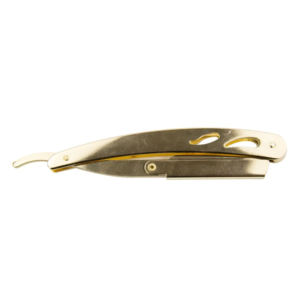 one blade straight razor Shave Manual Shaving Knife gold  Handle for Man1pcs Razor + 10pcs blade