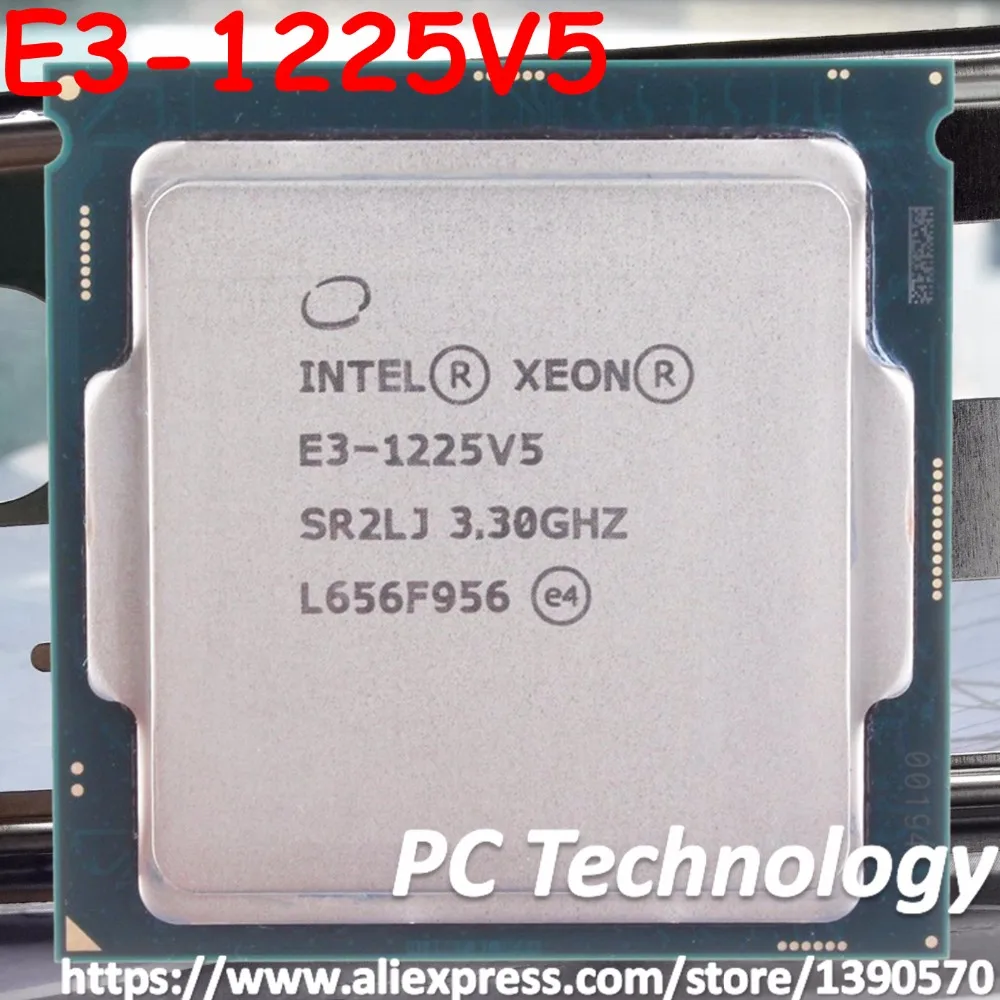 Original Intel Xeon E3-1225V5 CPU 3.30GHz 8M 80W LGA1151 E3-1225 V5 Quad-core E3 1225 V5 processor E3 1225V5 Free shipping