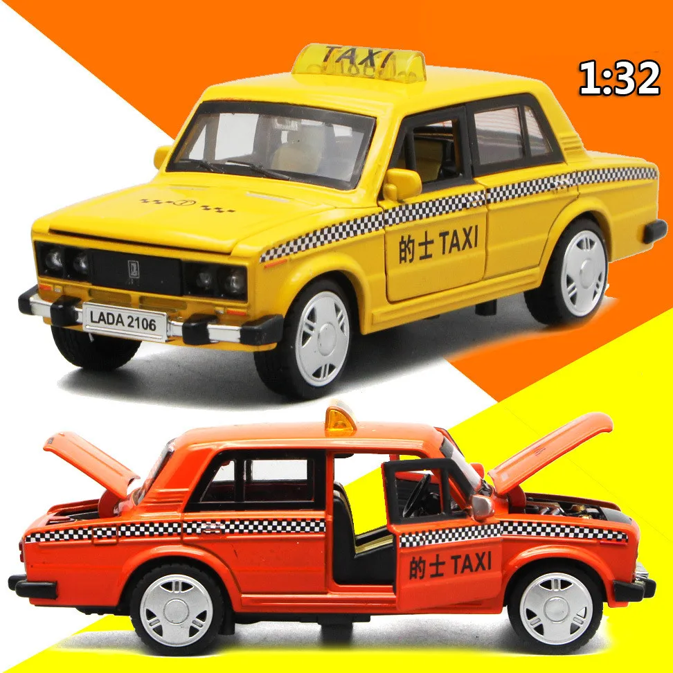 

High simulation supercar, 1:32 alloy pull back car, metal diecasts,LADA taxi, free shipping