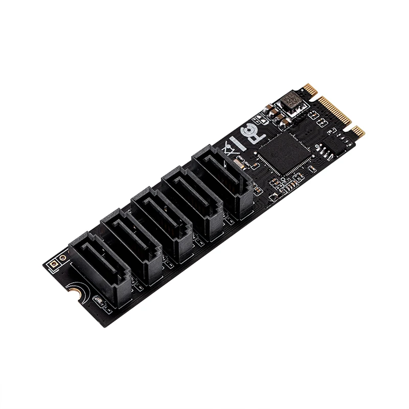 BTBcoin Add On Cards M.2/M2 Adapter SSD M2 SATA Adapter Hard Disk M2 to SATA Card NGFF M.2 SATA Adapter 5 Ports SATA3 Riser Card