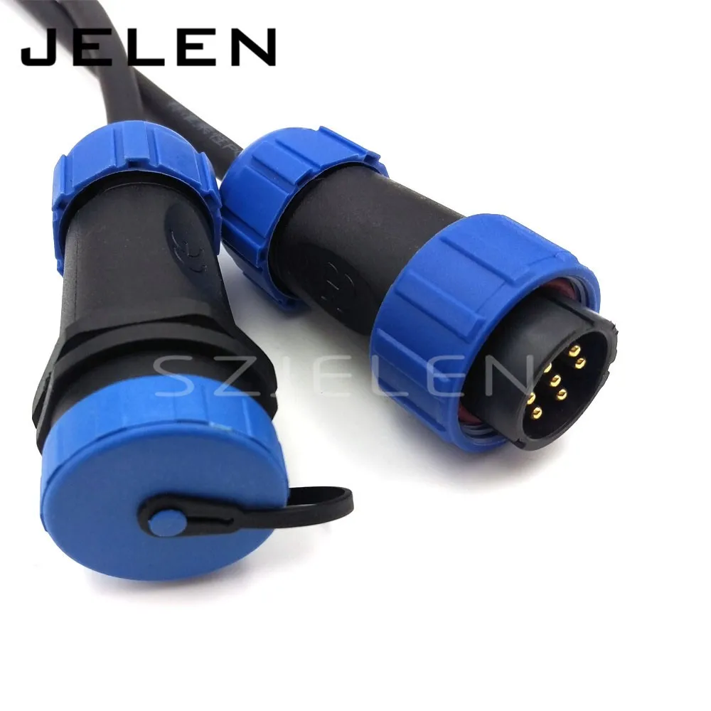 thumbnail image 2 of LP/SP21 Nut/Flange/Docking Waterproof Connector Welding Free 2/3/4/5/6/7 Pin IP68 Outdoor Female Plug Male Socket Screw Wiring 2 of 12