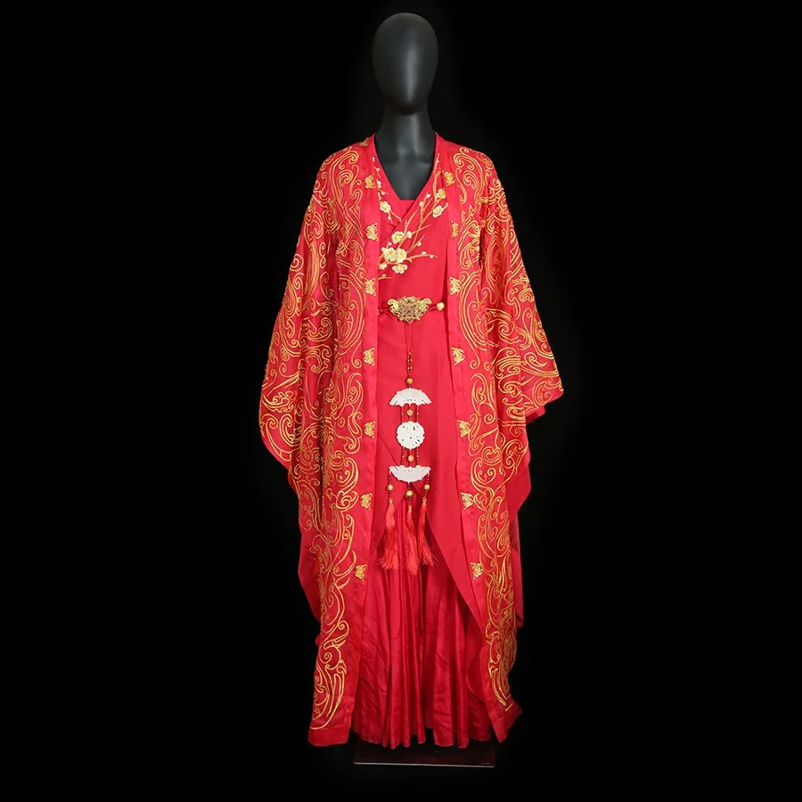 Red Wedding Costume Hanfu Sets for Bride and Groom Original Version for TV Play General and I (Gu Fang Bu Zi Shang) Lovers