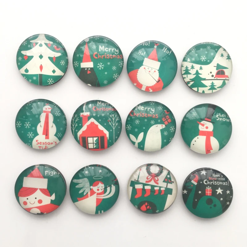 Free shipping 12pcs Cute Christmas Fridge Magnets Cartoon Santa/Snowman Megnetic Message Stickers for X-Max Gift Home Decoration