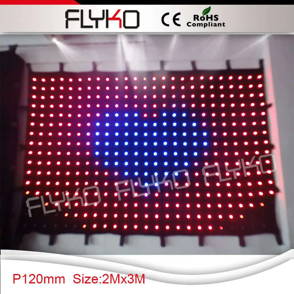 led color changing fabric curtain light customized P12 LED video curtain display