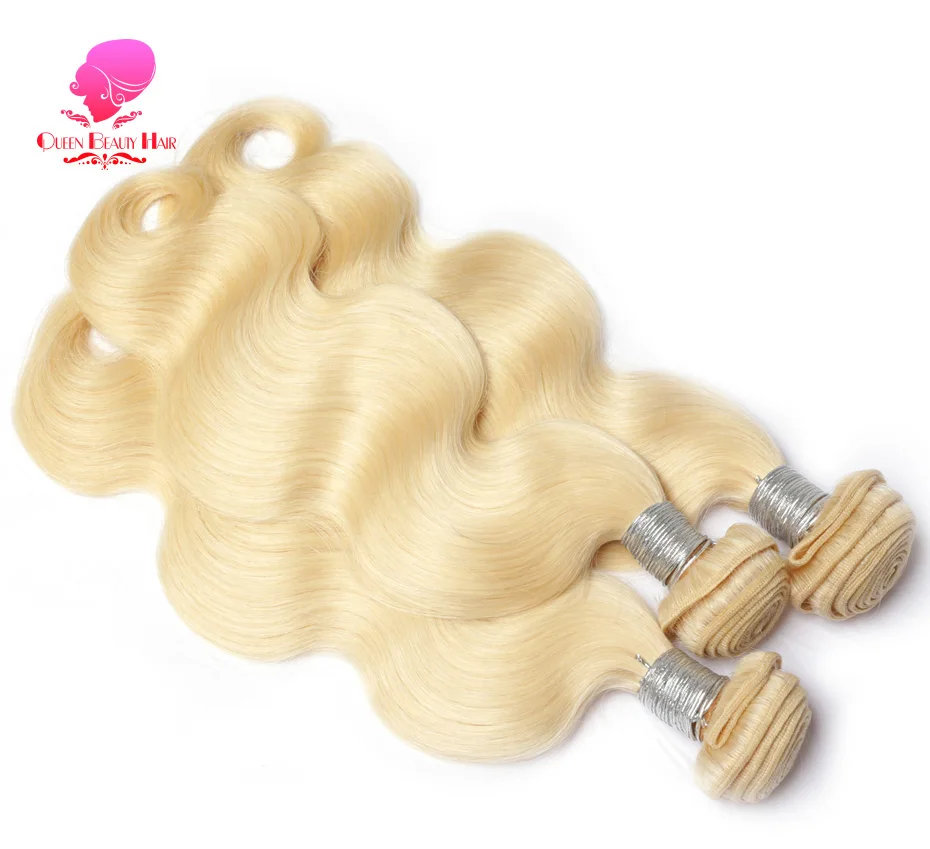 QUEEN BEAUTY 1 3 4 Teile/los 613 Blonde Haar Bündel Remy Brasilianische Körper Welle Schuss Menschliche Haarwebart Bundles 8-28 30 32 34 40 Zoll – Detail 3
