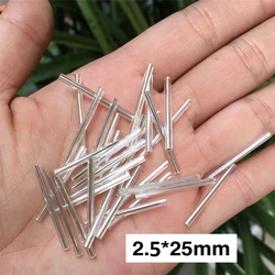 36Pcs/lot 2.5*25mm Long Size Silver Core Czech Glass Seed Bugle Beads Tube For Jewelry Garment Accessories 5 Colors Available