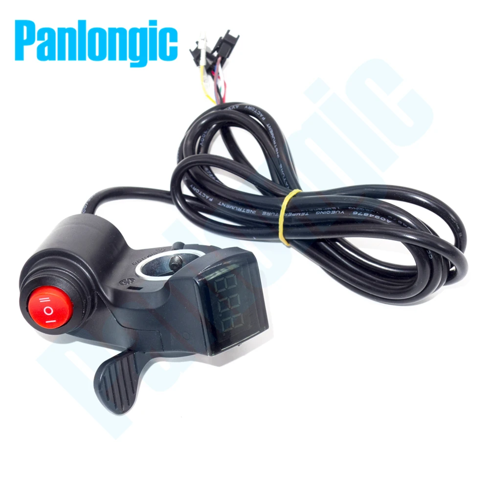 Panlongic Electric Bicycle E-bike Scooter Thumb Twist Hall Throttle with Three Speed Switch + Voltmeter