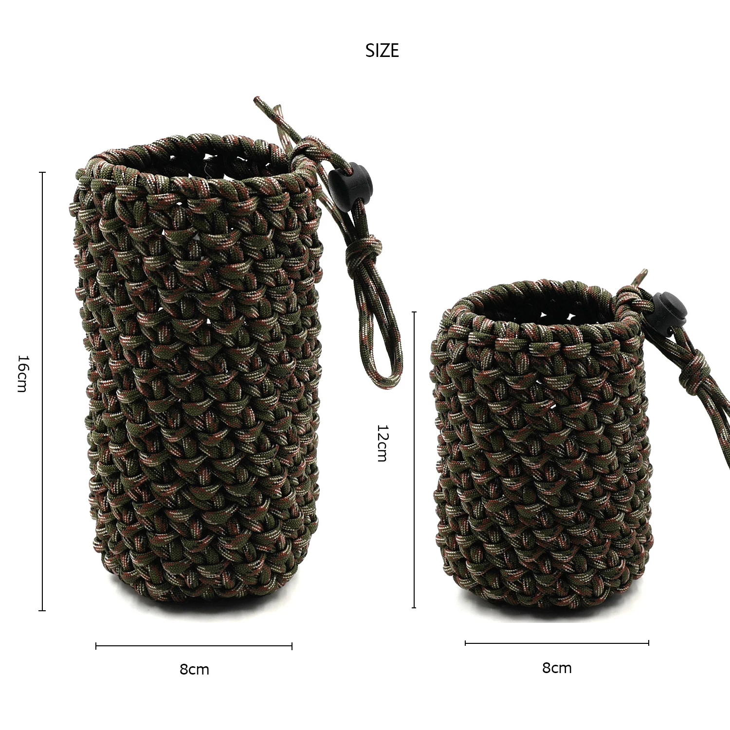 550 Paracord Parachute Cord Water Bottle Holder Carrier Vase Jardiniere Pen Container For Outdoor Emergency Survival