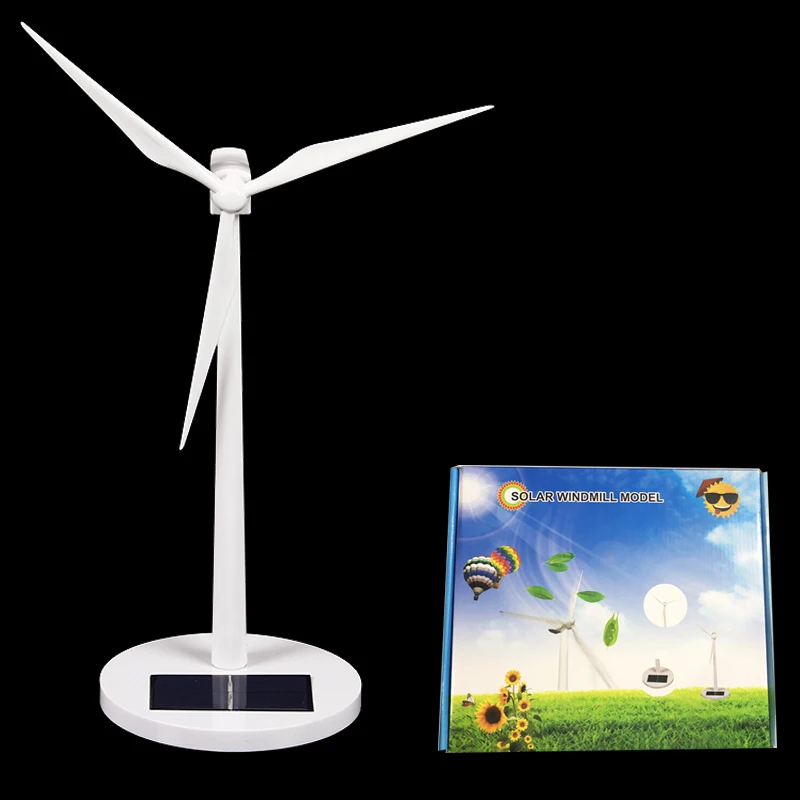 Nuovo modello di mulino a vento solare fai-da-te giocattoli modello assemblato in plastica Puzzle 3D assemblaggio mulino a vento ad energia solare miglior regalo per i bambini