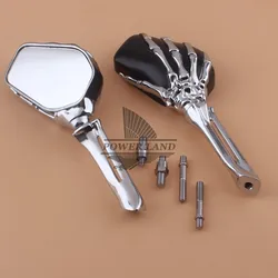 Motorcycle Skeleton Skull Hand Side Mirrors Rearview Mirror For Softail Sportster Touring Shadow Intruder Boulevard V-Star