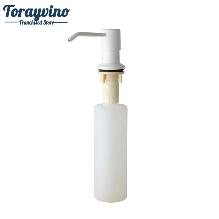 Torayvino kitchen sink  white Soap Dispenser Kitchen Sink Deck Mounted Soap Dispenser Plastic White Painting Soap Dispenser