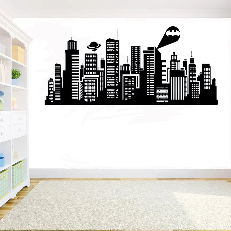 Gotham City pvc Wall sticker Comics Vinyl wall decal home decoration for Kids Room Home Art DIY Decor stickers G766