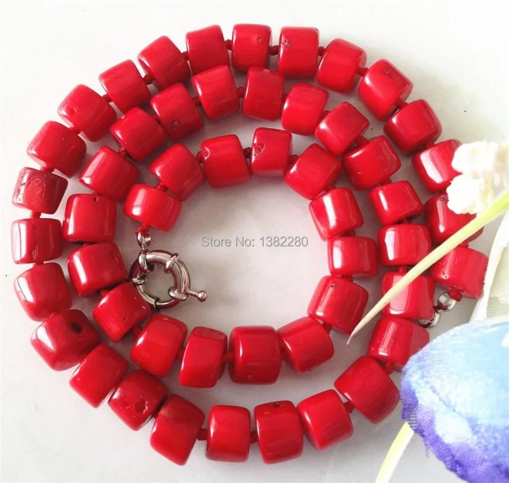 

Rare Natural Jewellery 8-10mm Irregular Red Sea Coral Beads Necklace Fashion Jewelry Woman Girl Wedding Christmas Gift Design Pr