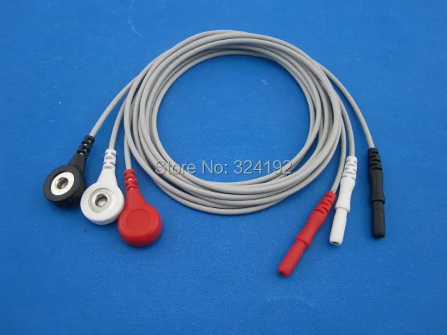 

Free shipping Multifunction Din style ECG leadwires 3-lead AHA Snap