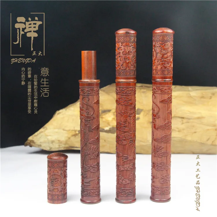 Wholesale is a short section of red sandalwood wood carving ivory coast line cylinder barrel censer aromatherapy incense wood pr