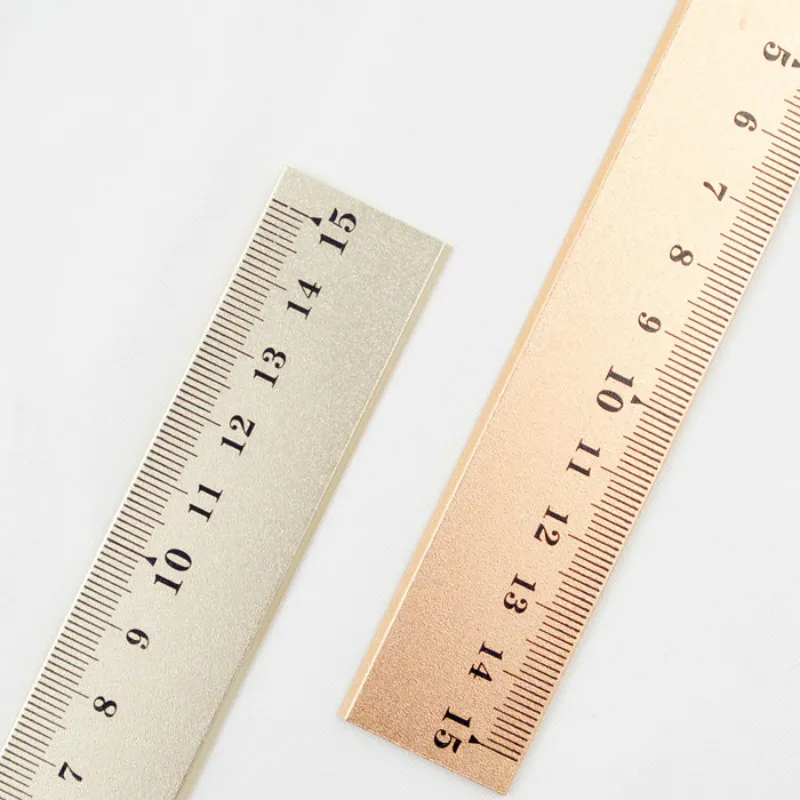 Straight Ruler Rose Gold Silver Measurement Regua Patchwork Ruler Stationery Ruler Metal Tools For Patchwork To Draw Kids Ruler