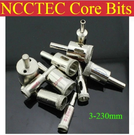 165mm 6.5'' inch NCCTEC Electroplated Diamond core drill bits ECD165 FREE shipping | WET glass ceramics coring tools