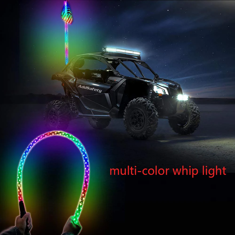 3FT/4FT/5FT/6FT LED Whips light antenna lamp With Dancing/Chasing Light For Off- Road Vehicle ATV UTV RZRTrucks