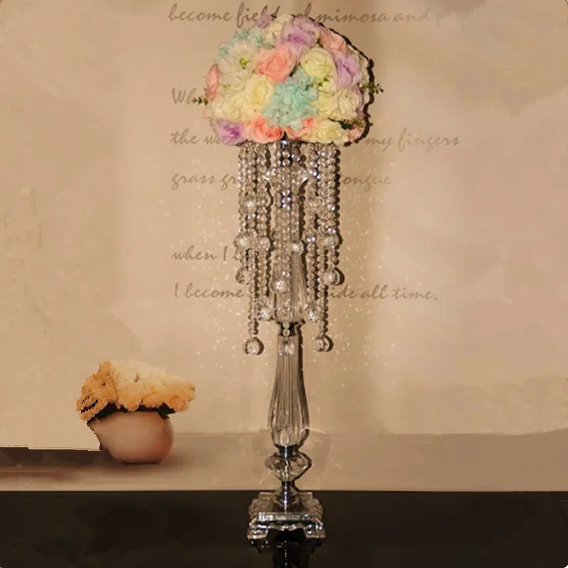 

70cm Tall Flower Stand Crystal Wedding Centerpieces Table Decoration Metal Flower Chandelier Table Flower Arrangements 10pcs/lot