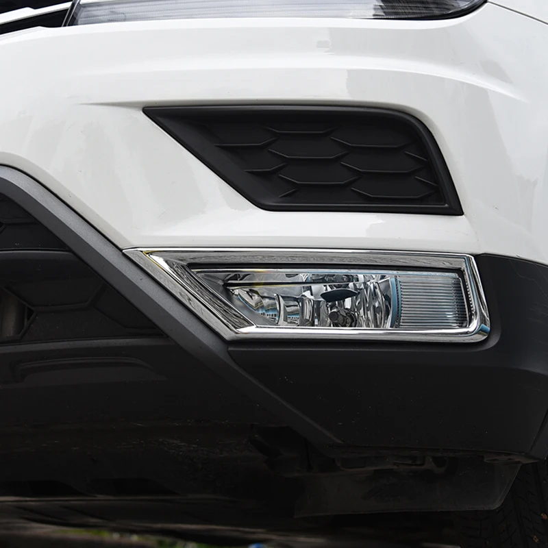 For Tiguan L Tiguan MK2 2016 2017 2018 ABS Chrome Car head front fog light lamp frame panel Cover Trim car styling Accessories 2