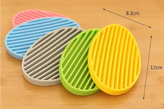 200pcs Silicone Flexible Toilet Soap Holder Plate Hollow Design Bathroom Soapbox Anti Slip Soap Dish Holder lin3827