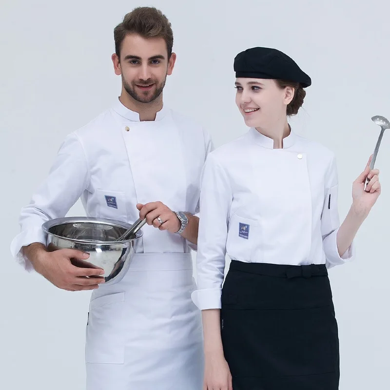 Hotel Chef Overalls Long Sleeve Adult Autumn and Winter Chef Jacket Men's Western Restaurant Chef Uniform Kitchen Uniform B-6487