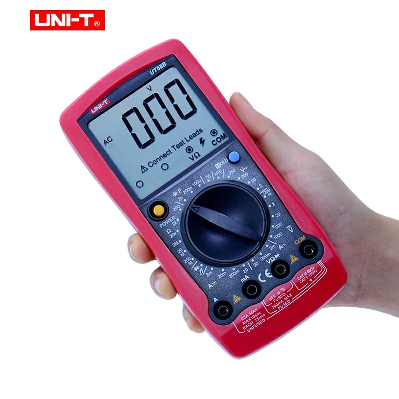 UNI-T Digial Multimeter UT58B AC DC Voltmeter with Data Hold Temperature Multimetro by Voltage pen