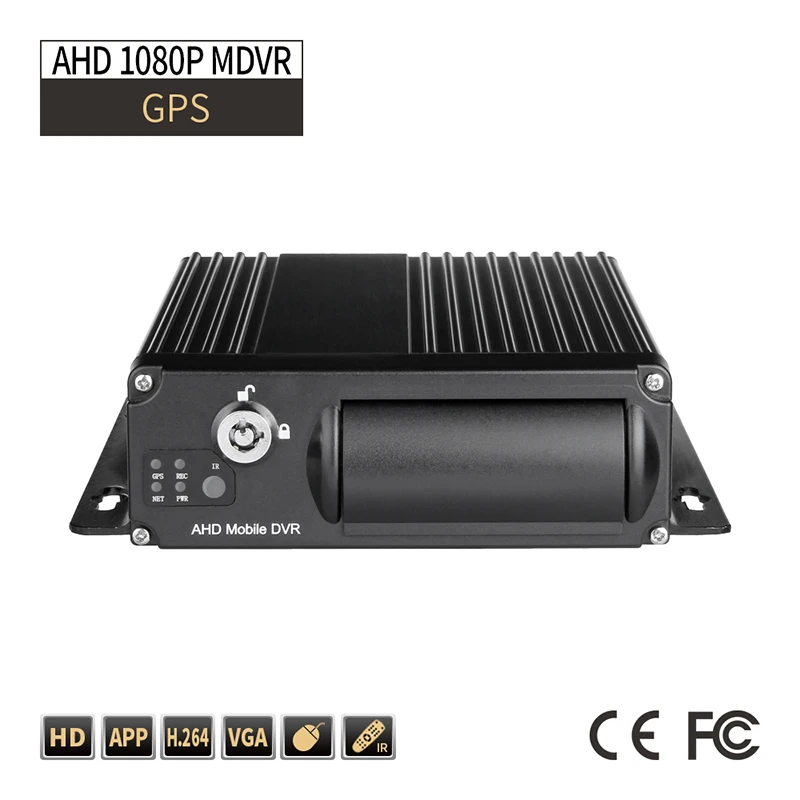 GPS Track,4CH AHD 1080P SD Card 256G Mobile DVR,G-sensor Delayed Shutdown I/O Alarm for Truck Security,DVR Recorder,8-36V