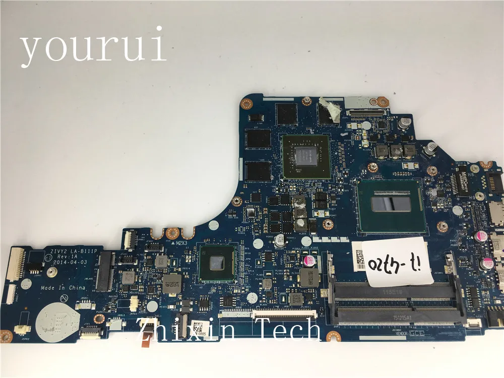 yourui For Lenovo Ideapad Y50-70 Laptop Motherboard with i7-4720HQ CPU ZIVY2 Test all Functions  100%