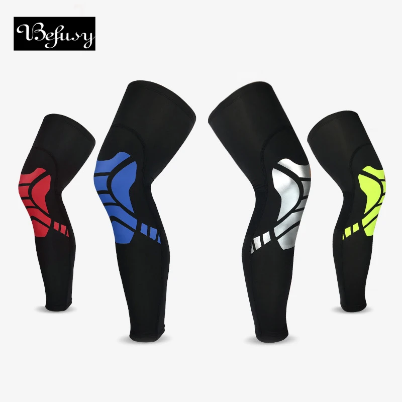 1Pair Unisex Sports Safety Leg Warmers Breathable Lycra Cycling Running Basketball Tight Compression Leg Sleeves Gymgear