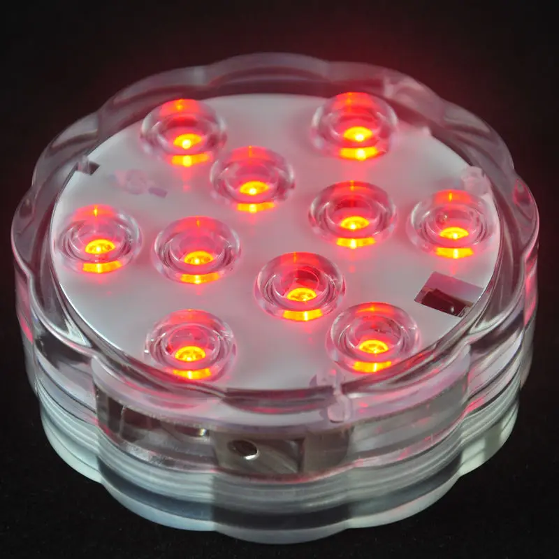 Battery Operated 7CM Diameter Flower Submersible LED Light Base Underwater Lighting with Remote for Club, Bar, Party Decoration