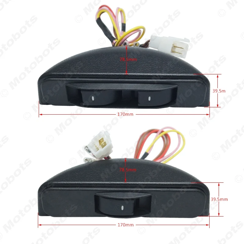 MOTOBOTS New Universal Crescent Style Power Window 3pcs switches with Holder & wire Harness #HQ3436