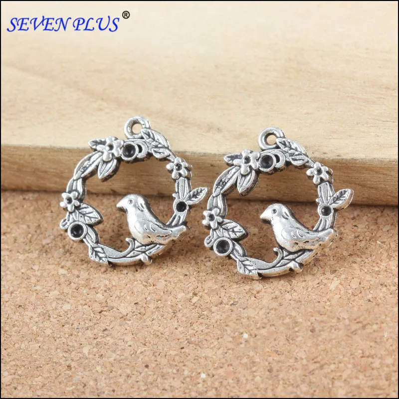 High Quality 20 Pieces/Lot 21mm*21mm Antique Silver Plated Birdcage Birds In Cage Charm