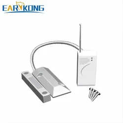 Nuevo Sensor de puerta de Metal inalámbrico Earykong de 433MHz, alarma magnética de puerta, impermeable al aire libre, para sistema de alarma antirrobo para el hogar